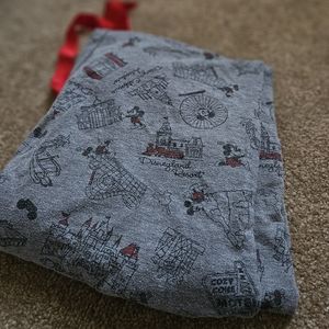 Disney Pajama pants, Grey with pink ribbon, Size S